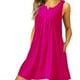 thumbnail image 4 of Vestido de mujer con botones plisados, camiseta informal con bolsillo, vestido sin mangas, rosa roja, L Inevent AP002060-43, 4 of 5