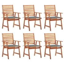vidaXL Outdoor Chair Set of 6 Acacia Solid Acacia wood, Polyester