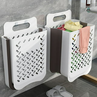 Haundry Large Collapsible Laundry Hamper Bag with Handles, 15 x 15 x 26 Inches Foldable Clothes Basket for Washing Storage