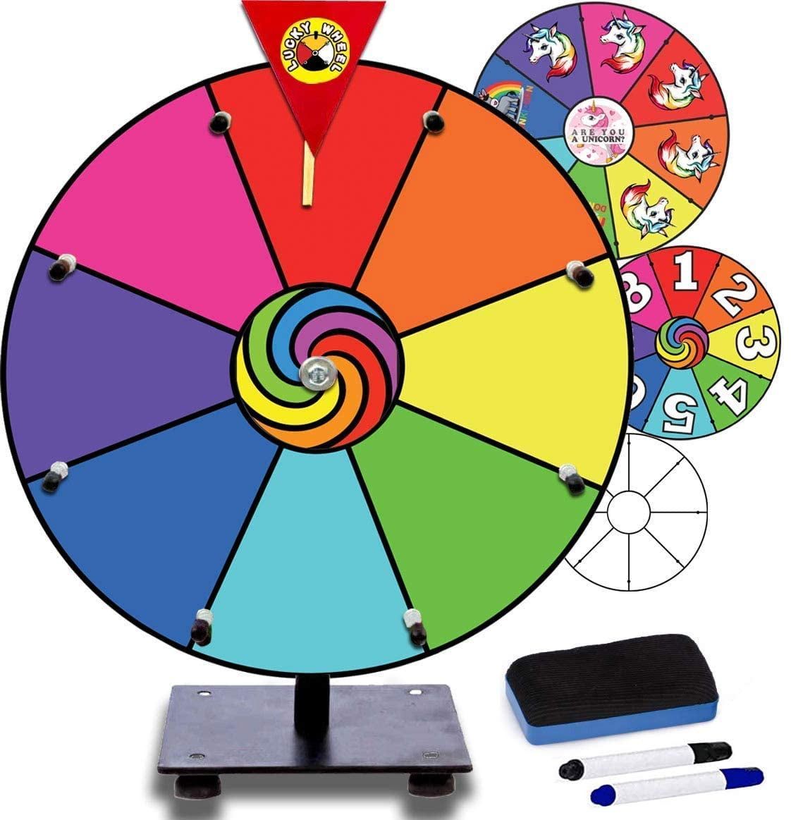 LUCKYWHEEL Prize Wheel 12 inch for fundraising, drinking party, team