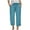 Blue, variant on vigerkar Capri Pants for Women Casual 2025 Summer Drawstring Elastic High Waist Linen Pants Wide Leg Plus Size Capris Light Gray, XXL