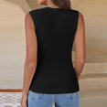thumbnail image 5 of Ribbed Sleeveless Top, Awwp Women's Ribbed Sleeveless Tank Top Black Women's Basic Tank S, 5 of 5