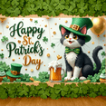 thumbnail image 6 of Green & Gold St. Patrick's Day Banner Character Irish Festival Display Shamrock Pattern Festive Design Clover Themed Backdrop for St. Patrick's Day Party Irish Festival Pub Celebration, 6 of 9