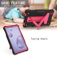 thumbnail image 3 of Dteck Shockproof Case For Samsung Galaxy Tab A 8.4 inch 2020 Model SM-T307, Heavy Duty Rugged Hybrid Case High Impact Full Body Kickstand Protective Cover (no built-in screen protector), Black + Rose, 3 of 4
