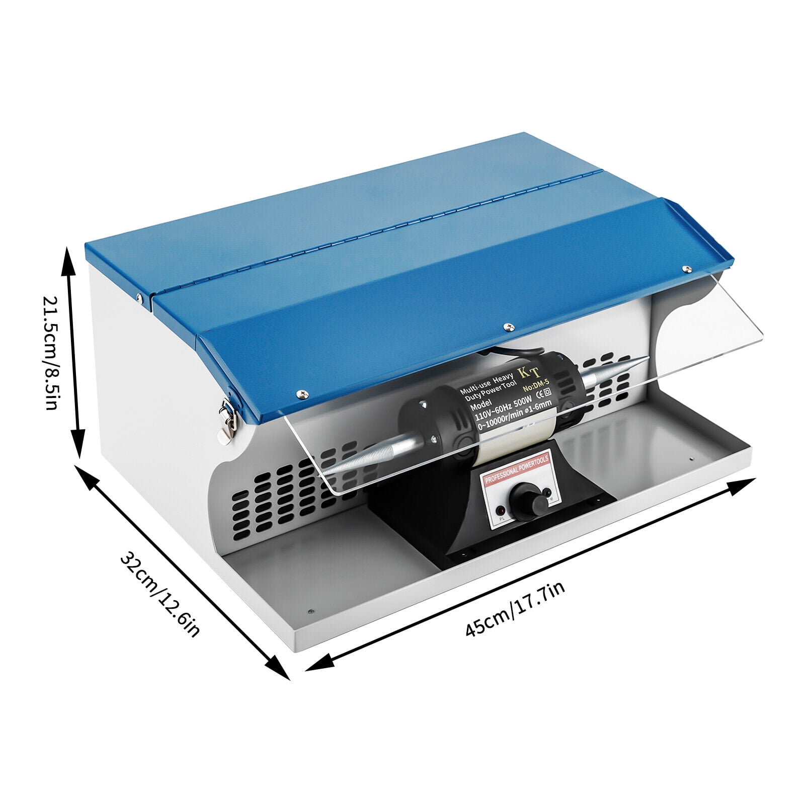 Polishing Buffing Machine Dust Collector Table Top Jewelry Polisher with Light Jewelry Cleaners & Polish