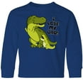 thumbnail image 3 of Inktastic I Love my Dad with Baby and Daddy Tyranasaurus Rex Long Sleeve Youth T-Shirt, 3 of 5