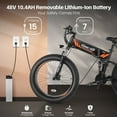 thumbnail image 5 of Gocio Ebike 750W Peak, 26"x4" Fat Tire Electric Bike, Full Suspensions, 48V 10.4Ah Foldable Electric Bikes Adult, LCD, 21 Speed, Electric Mountain Bike UL2849 Certified, 5 of 10
