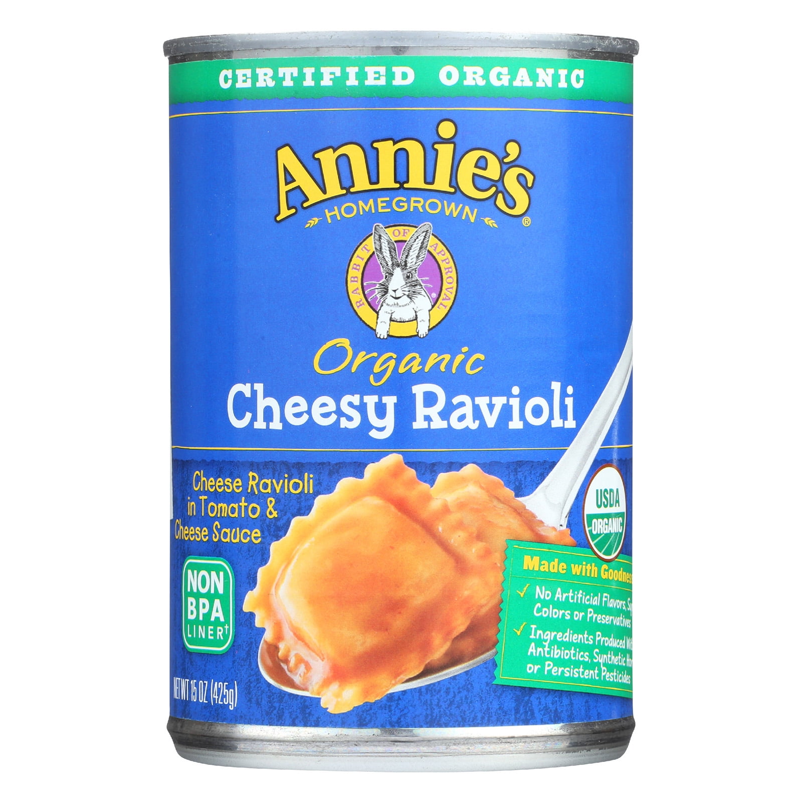 Annie's Homegrown Organic Cheesy Ravioli In Tomato and Cheese Sauce Case of 12 15 oz. by