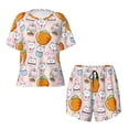 thumbnail image 4 of Naloa Cartoon Cute Rabbit Women's Short-Sleeved Pajama Set, Loungewear, Summer pajamas, Breathable Cozy - XX-Large, 4 of 9