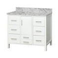 thumbnail image 3 of California 42" Bathroom Vanity with White Cabinet and Carrara Marble Top, 3 of 6
