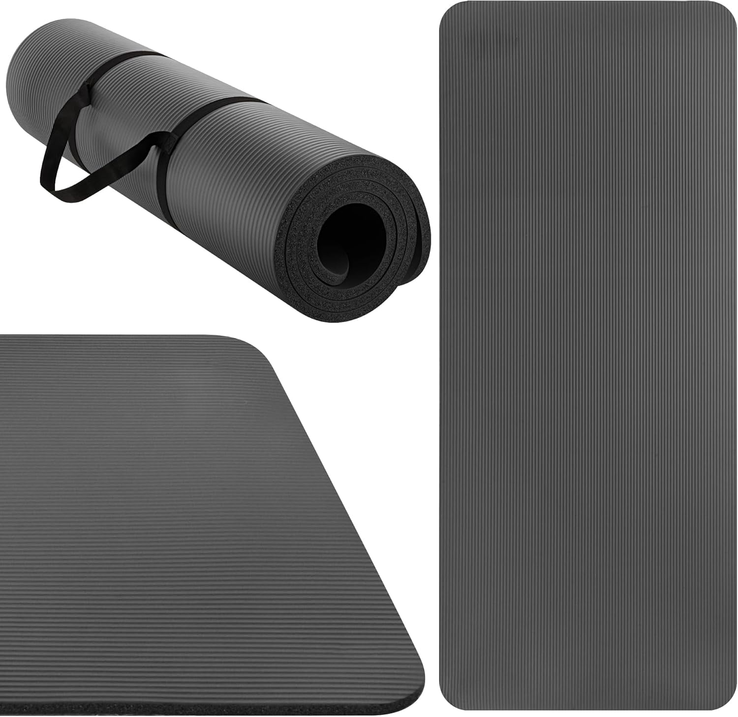 Extra Thick NBR Yoga Mat for Women & Men,  Large Exercise Mat with Non-Slip Workout Mat for Yoga, Pilates, Stretching, Meditation – Wide & Cushioned Fitness Mat