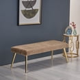 thumbnail image 4 of Noble House Arthur Patterned Faux Fur Bench, Taupe and Gold Finish, 4 of 11