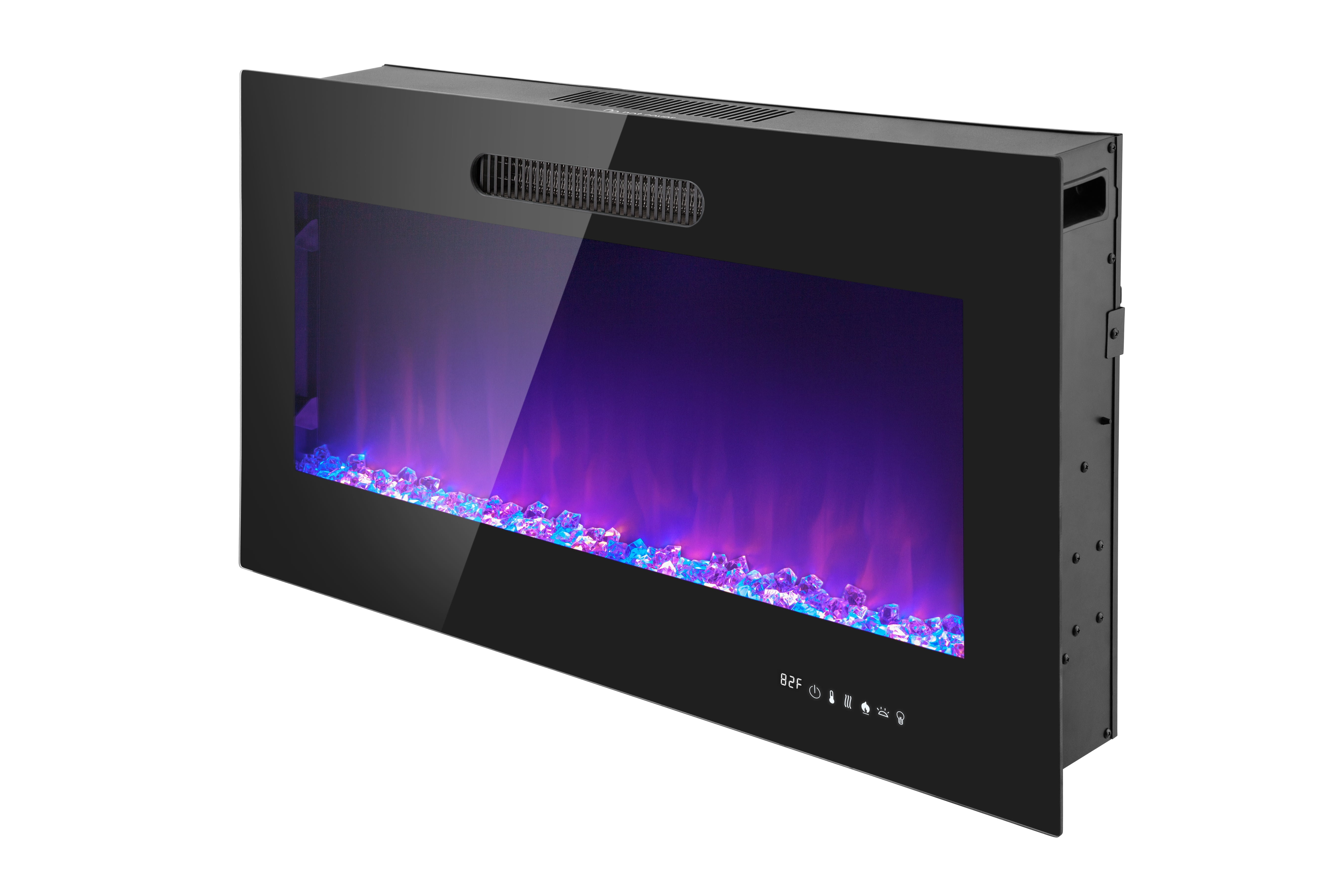 Prominence Home 36x19" Electric Remote Controlled LED Wall Mount Fireplace with Adjustable Heat and Brightness Settings