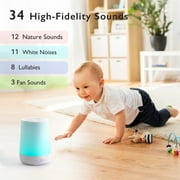 Momcozy Baby Sound Machine, White Noise Machine with Night Light,Timer Baby Soother,34 Soothing Sounds, App Control,