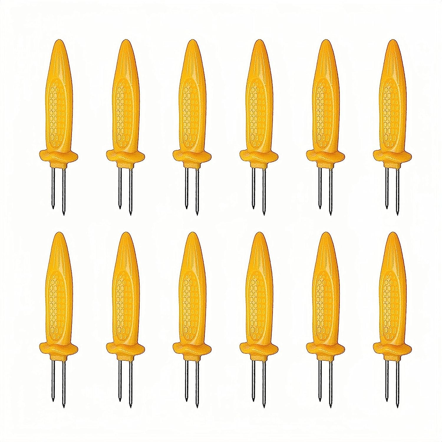 12 Pcs Corn Holders Set Stainless Steel Corn Cob Holders Twin Prong