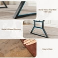 thumbnail image 4 of 70.9 in Large Dining Room Table for 6, Rectangular Kitchen Table with Heavy Duty Metal Legs, Farmhouse Wooden Dining Table for Big Family (Brown), 4 of 8