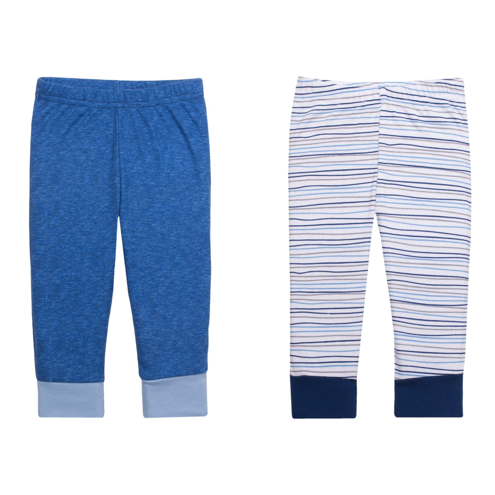 Little Star Organic Newborn Baby Boy Knit Pants, 2Pack