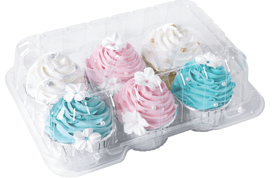 Cribun Cupcake Containers Plastic Disposable High Dome Cupcake Boxes