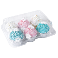 thumbnail image 1 of Roofei 6 Compartment Plastic Disposable Cupcake Container, Takeout Container, Cupcake Carrier - Set of 12, 1 of 5