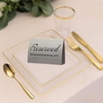 thumbnail image 4 of COMBO SET The Edge Collection 10.75" & 7.75" Square Clear With Gold Rim Plastic Dinnerware:20CT, 4 of 5