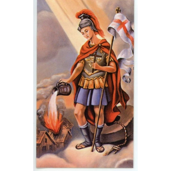 St. Florian Fireman Prayer - Relic Laminated holy card - Blessed by Pope Francis