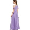 thumbnail image 3 of Drtj Girls A-Line Maxi Dress Junior Bridesmaid Flower Girl Dresses Off-Shoulder Chiffon Dress for Wedding Pageant, 3 of 6