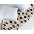 thumbnail image 2 of Geometric Bed Runner, Marble Artwork Inspired Tetragonal Repetitive Pattern Print, Decorative Accent Bedding Scarf for Hotels Homes & Guest Rooms, Queen, Pale Grey and Charcoal Grey, by Ambesonne, 2 of 3