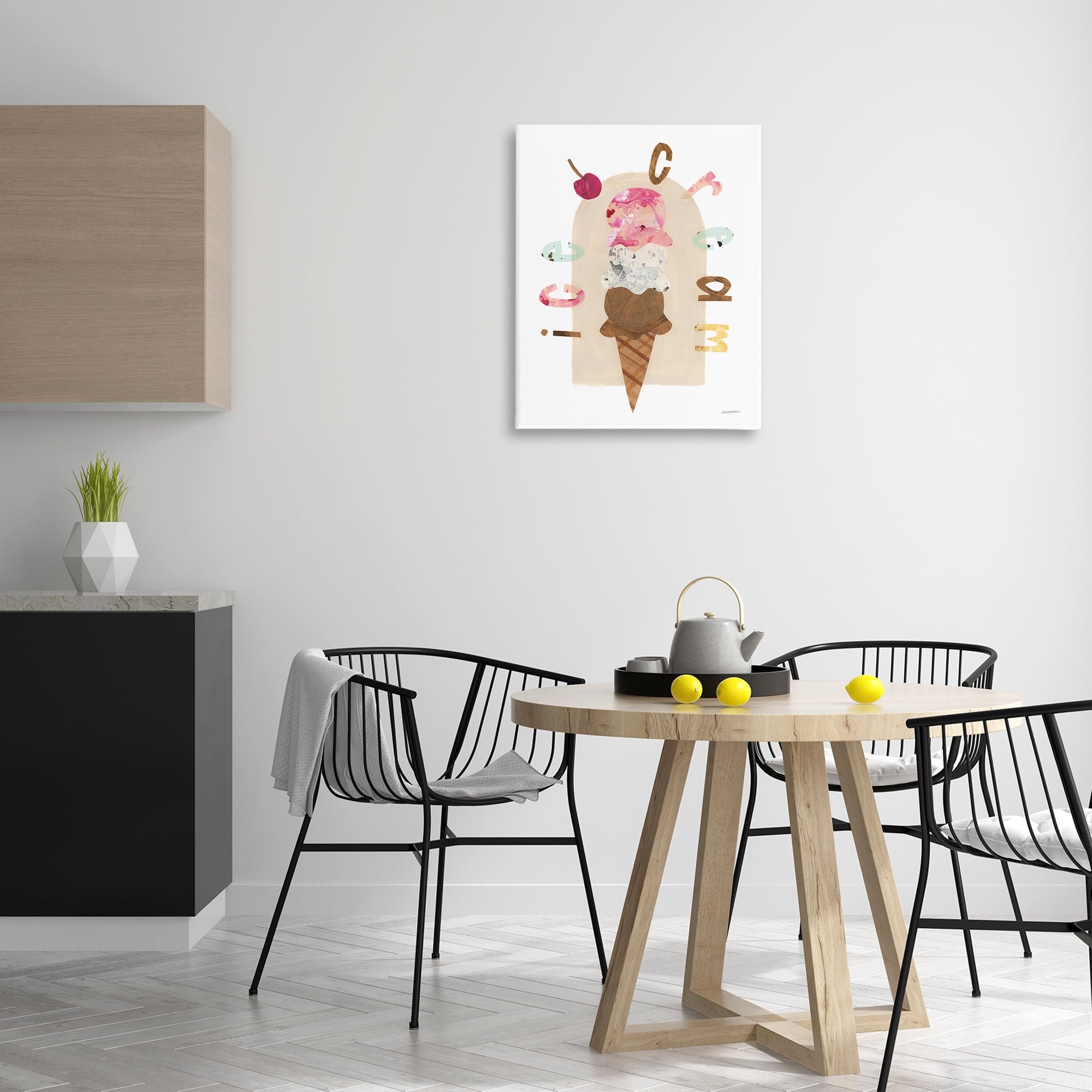 Stupell Industries Ice Cream Whimsy Food & Beverage Painting Wrapped Canvas Art Print Wall Art, 24 x 30