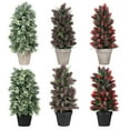 thumbnail image 4 of Artificial Plant Faux Tree Simulated Potted Plants Outdoor Indoor Plastic Pulp Flowerpot For Christmas Ornament, 4 of 10
