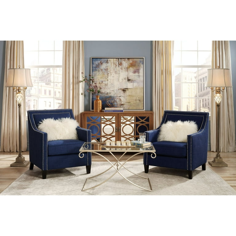 Navy blue occasional chairs sales