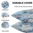 thumbnail image 4 of Waterproof Throw Pillow Covers Set of 2, 26x26 Inch Coastal Blue Crab Decorative Pillowcases Outdoor Pillow Slip Cushion Covers Set for Couch Tent Ocean Nautical Starfish Coral Wooden, 4 of 7