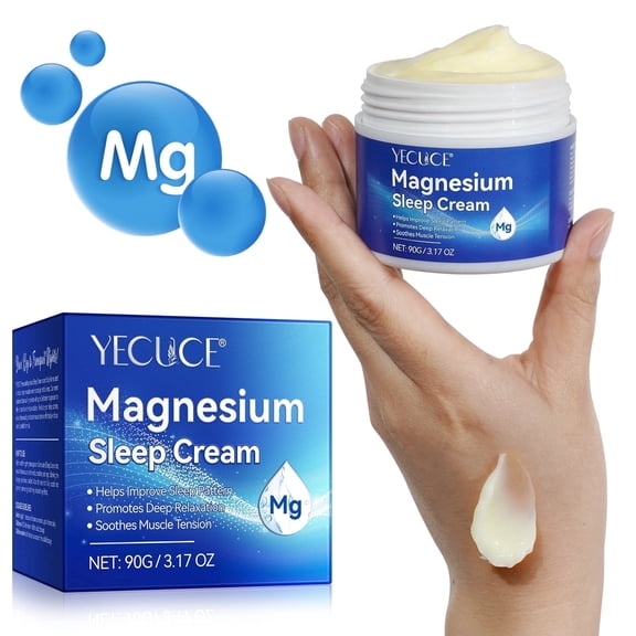 YECUCE Magnesium Body Cream, Soothing & Moisturizing Skin Care, Enriched with Lavender and Vitamin E, 3.17 oz