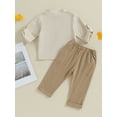 thumbnail image 4 of Gupgi Kid Boy Summer Outfits Solid Color Buttons Short Sleeve T-Shirts and Elastic Waist Long Pants 2Pcs Set 0-4 Years, 4 of 9