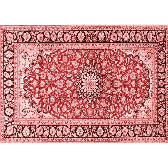 Ahgly Company Indoor Rectangle Medallion Red Traditional Area Rugs, 7' x 10'