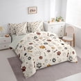 thumbnail image 2 of Erosebridal Bear Animal Print Twin Bedding Sets 7-Piece, Cute Cartoon Stars Bedding Comforter Set, 2 of 7