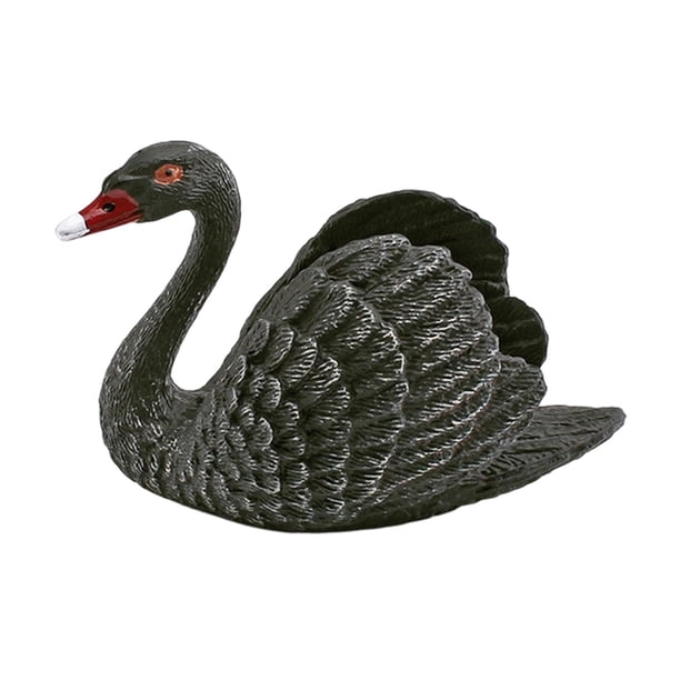 Figura de cisne, adorno, estatua de ganso, artesanía, regalo, decoración, obra de , escultura animal para fuente, oficina, interior, dormitorio, Negro