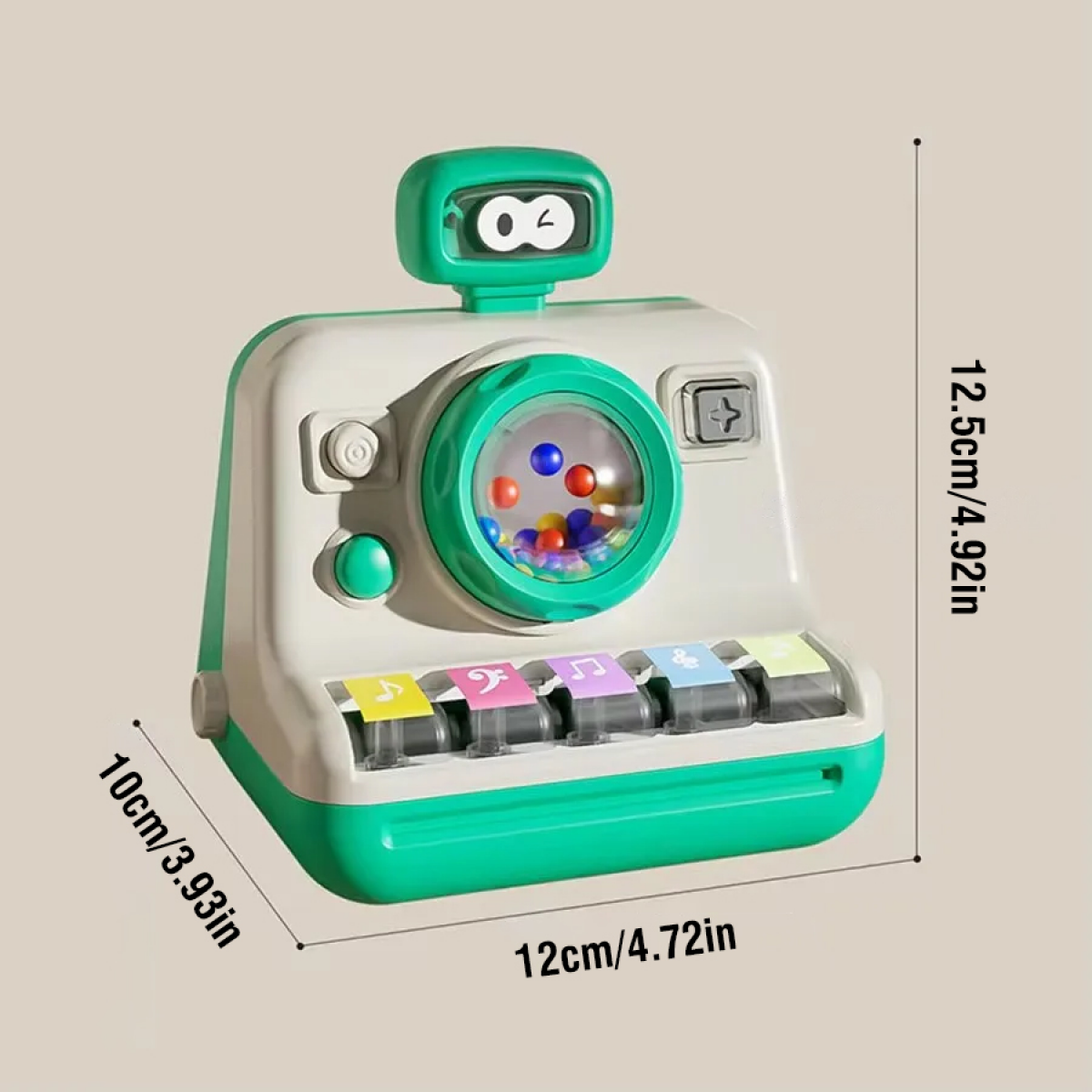 Kids Piano Musical Instruments Toys Camera Themed Interactive Toys with Lights for Toddlers Tummy Time & Christmas Birthday Gifts(Green)