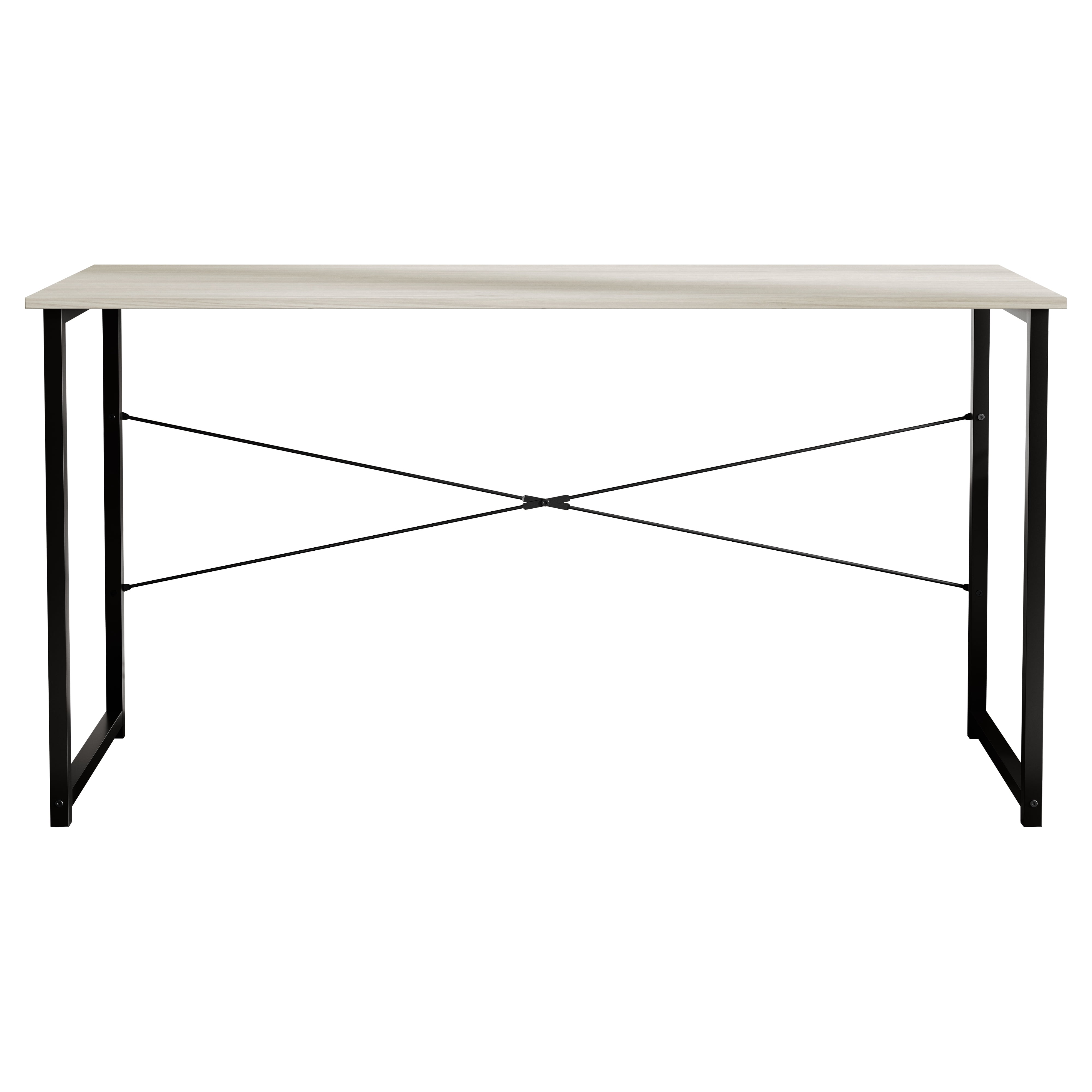 Castle Place Modern 55" Metal Computer Desk, Light Grey