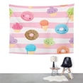 thumbnail image 2 of UFAEZU Sweets Ice Cream Donuts Cupcakes Linear White And Pink For Birthday The Wall Art Hanging Tapestry Home Decor for Living Room Bedroom Dorm 60x80 inch, 2 of 2