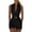 Black, variant on Womens Solid Lapel Deep V Neck Belted Jumpsuit Fashion Casual Style Adjustable Waist Belt Side Pockets Loose Fit Smooth Fabric Daily Dating Leisure One Piece Suit
