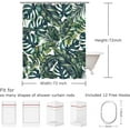 thumbnail image 5 of Green Shower Curtain, Tropical Shower Curtain, Plant Shower Curtains for Bathroom, Leaf Shower Curtain, Botanical Shower Curtain Set with 12 Hooks, Jungle Bathroom Decor, 72X72 inches, 5 of 6