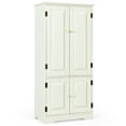 thumbnail image 1 of Costway Accent Floor Storage Cabinet W/ Adjustable Shelves Antique 2-Door White, 1 of 10