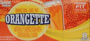 Great Value Orangette Orange Soft Drink, 12 Fl. Oz., 8 Count