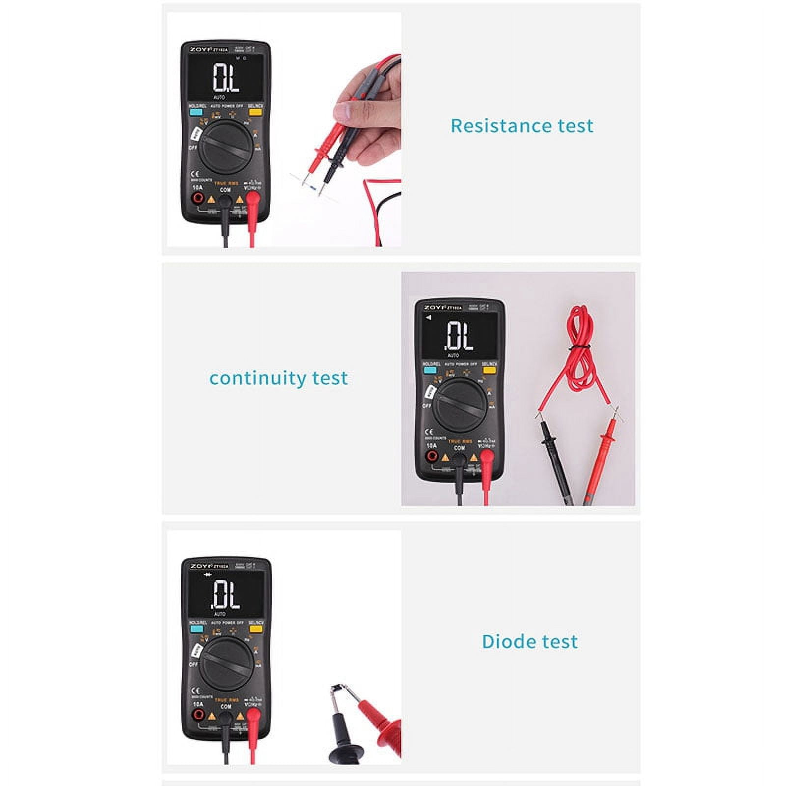 ZT102A Digital Multimeter 6000 Counts Auto 113D Back Light Voltmeter Transistor Tester Frequency Diode Temperature