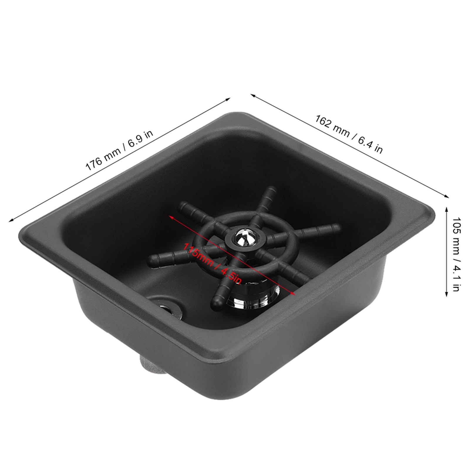 BIMZUC Matte Black 304 Stainless Steel Automatic Cup Rinser and Washer for Home Kitchen, Bar, and Coffee Shop