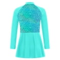 thumbnail image 2 of Jhaoyu Girls Swimming Dress Rash Guard UPF 50+ One Piece Swimsuit Beach Pool Swimwear Bathing Suit Green 14, 2 of 5