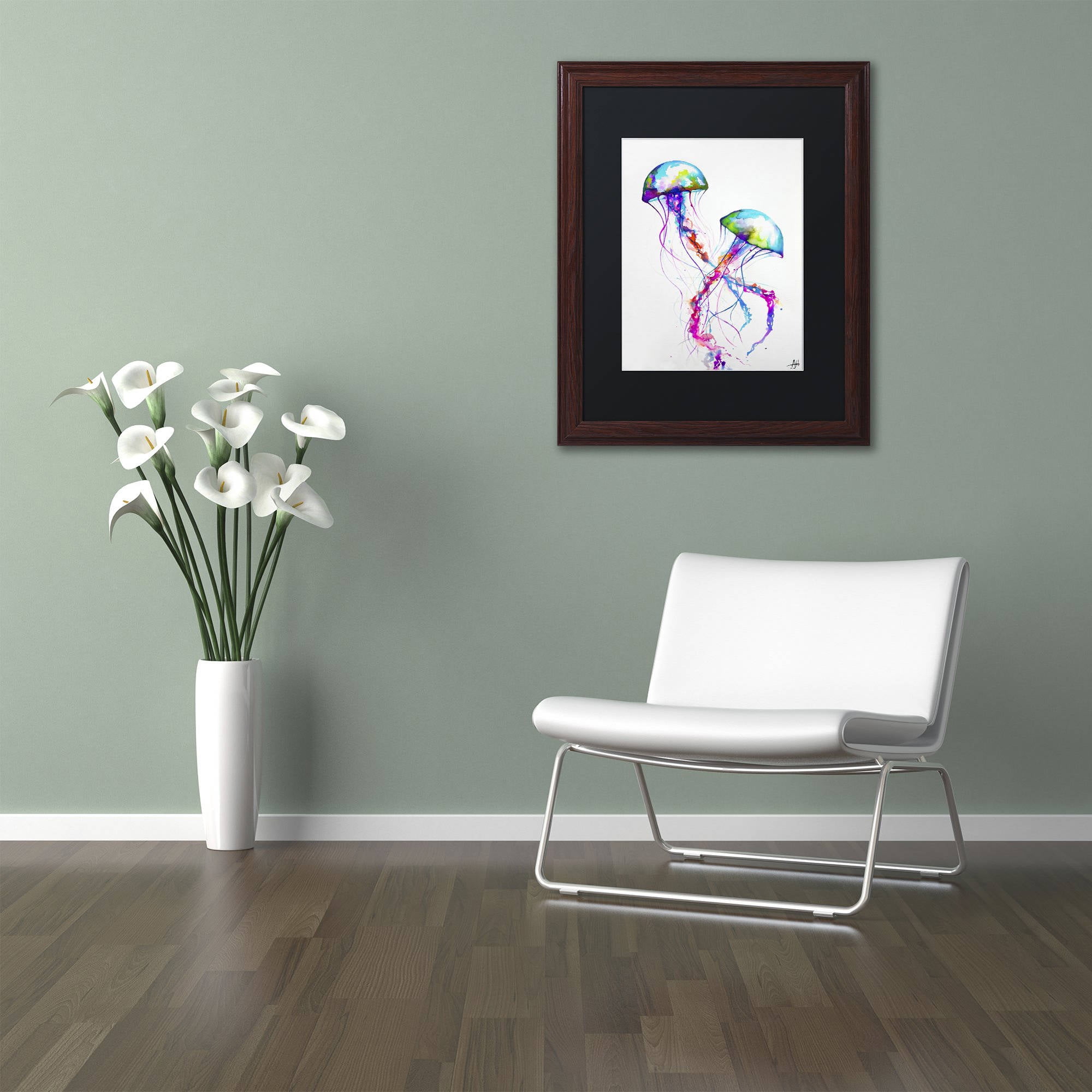 Trademark Fine Art 'Narasumas' Canvas Art by Marc Allante, Black Matte, Wood Frame