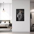 thumbnail image 3 of AVOI Black African Wall Art Gold Crown Wall Decor King Lion Picture Animal Canvas Prints Afro Artwork for Home Office Living Room Decoration (A) Frame: 8x10in, 3 of 6