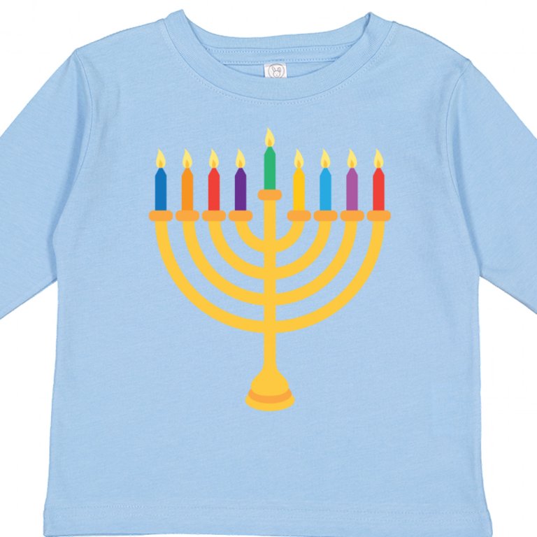 Hanukkah Menorah Candles Long Sleeve Toddler T-Shirt photo 4