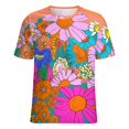 thumbnail image 5 of Nostalgic Vintage Floral T Shirts Basic T-Shirt Short Sleeve Ladies Tee Shirt Summer Graphic Clothing, 5 of 6